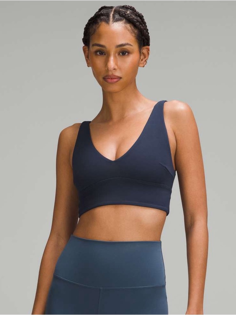 Lululemon Align V Neck Bra in Navy Blue